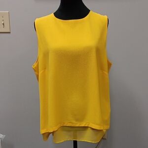 Rose & Olive Yellow Boxy Tank Top